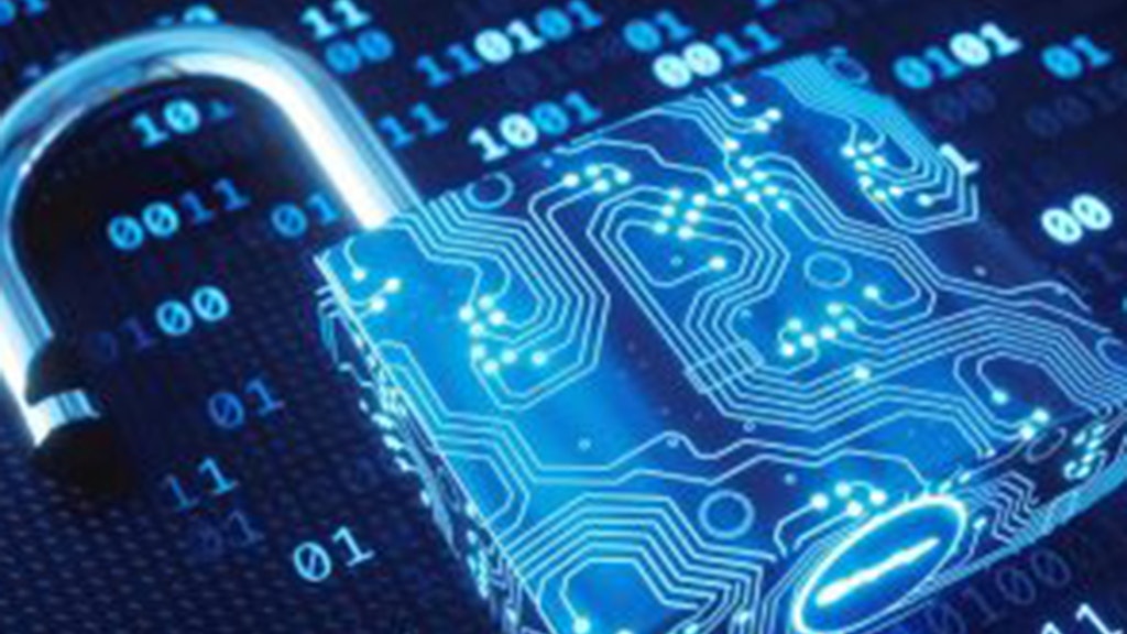 A blue security lock with digital data on it is open.