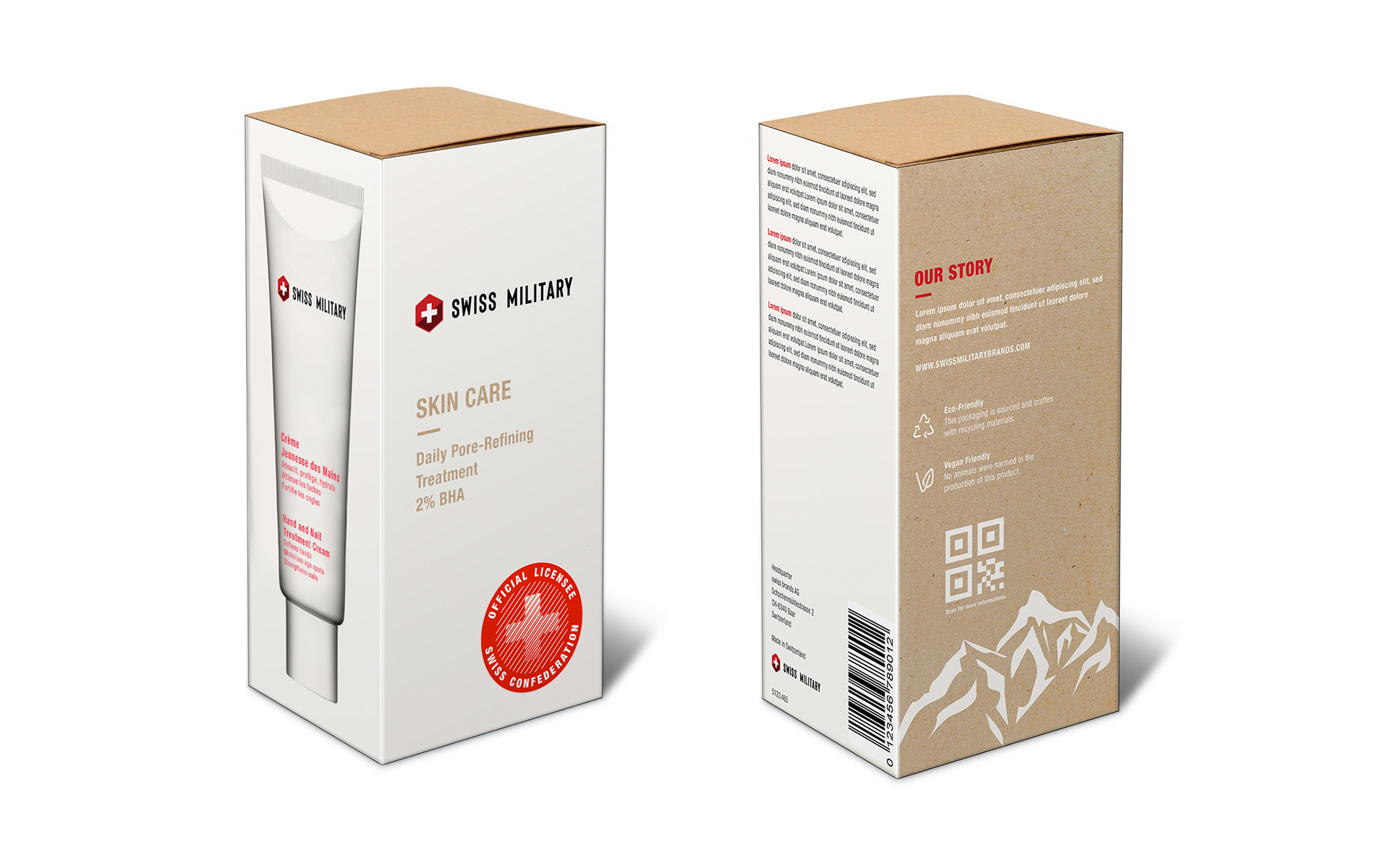 Emballage de produits cosmétiques «Swiss Military» de swiss brands ag