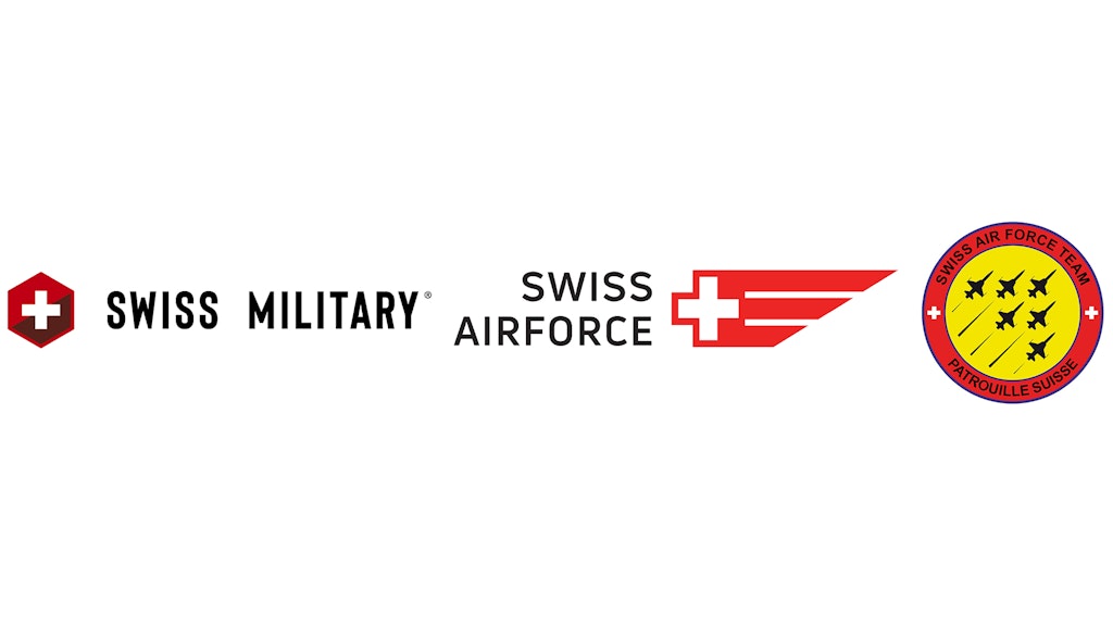 The logos of Swiss Military, Swiss Airforce and Patrouille Suisse