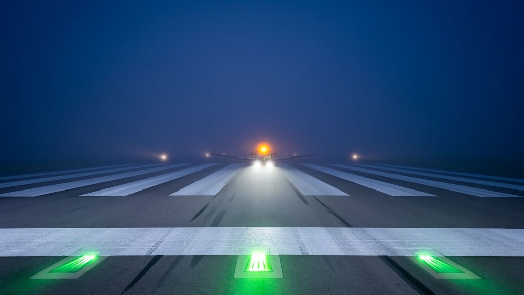 Picture of an aeroplane on a runway