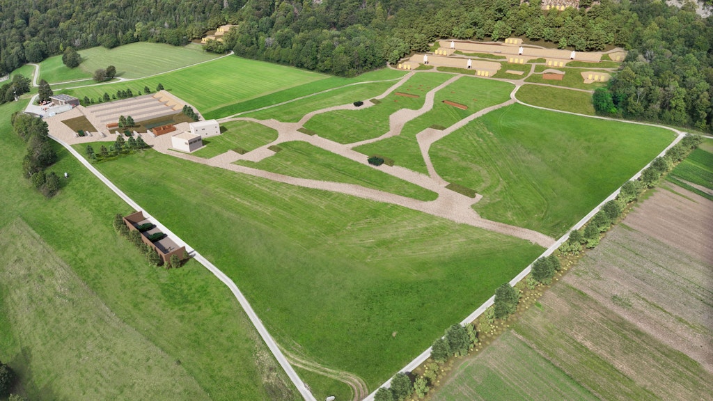 Ansicht von oben nach der Sanierung des Platzes