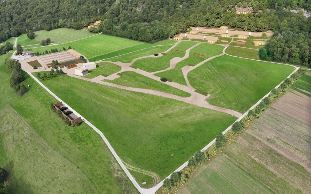 Ansicht von oben nach der Sanierung des Platzes