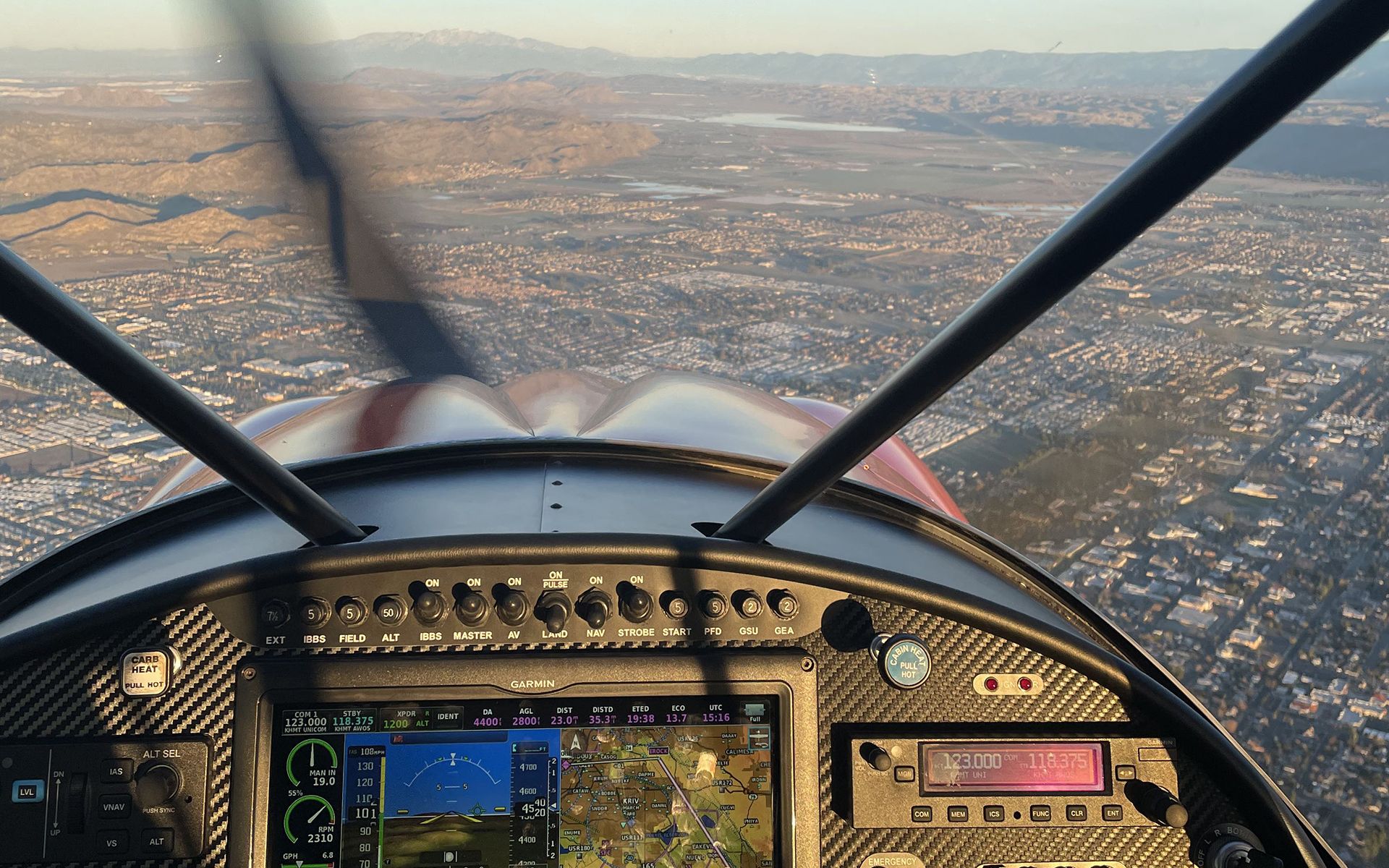 Fotos aus dem Inneren des Flugzeugs