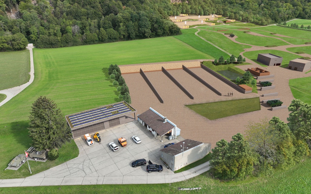 Die Infrastruktur des Schiessstandes ist veraltet und wird umfassend renoviert werden (Schiessplatz nach der Modernisierung).