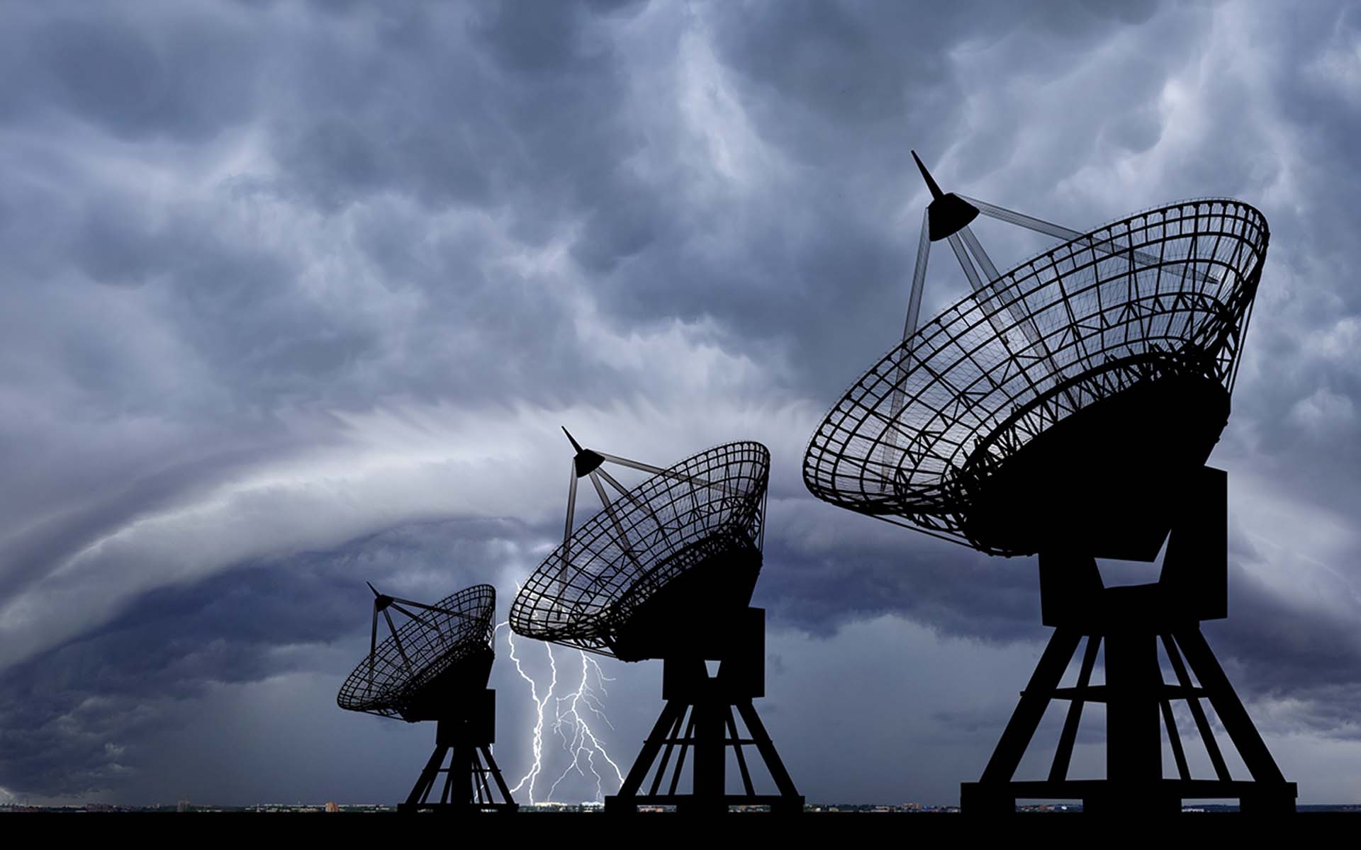 Three radars in a field