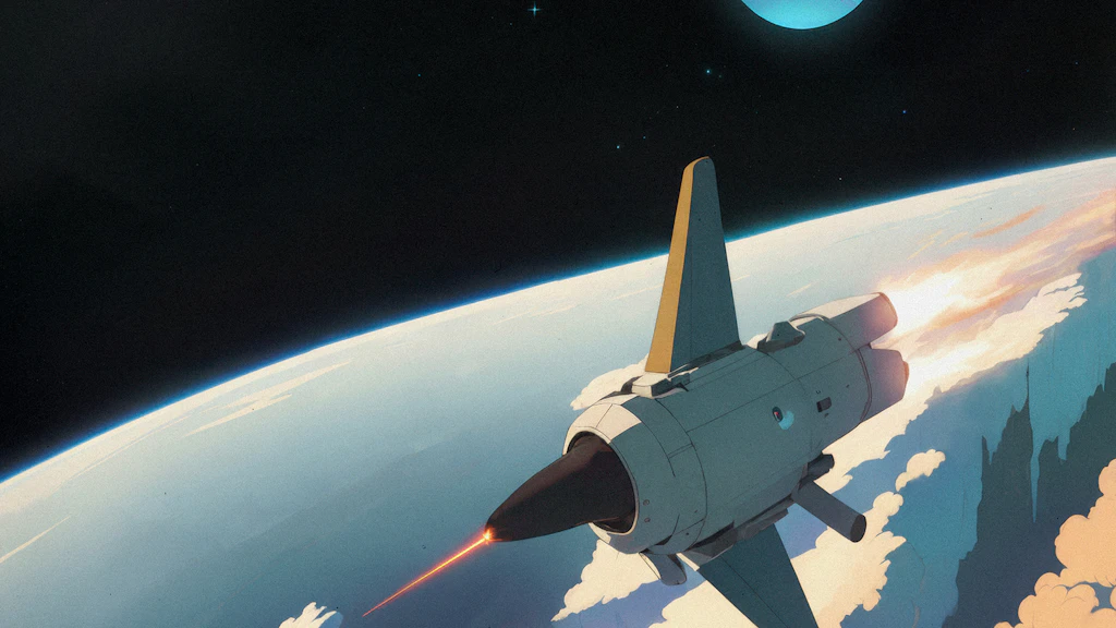 Artistic representation of a spacecraft in space