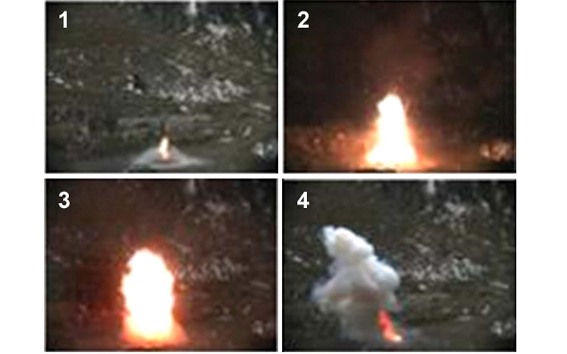 Different stages of an explosion