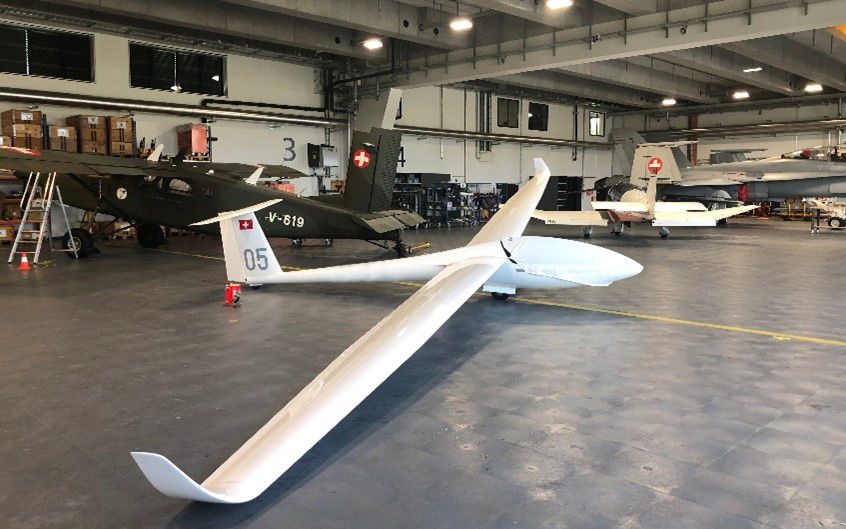 A variety of aircraft in the hangar during major flight test campaigns