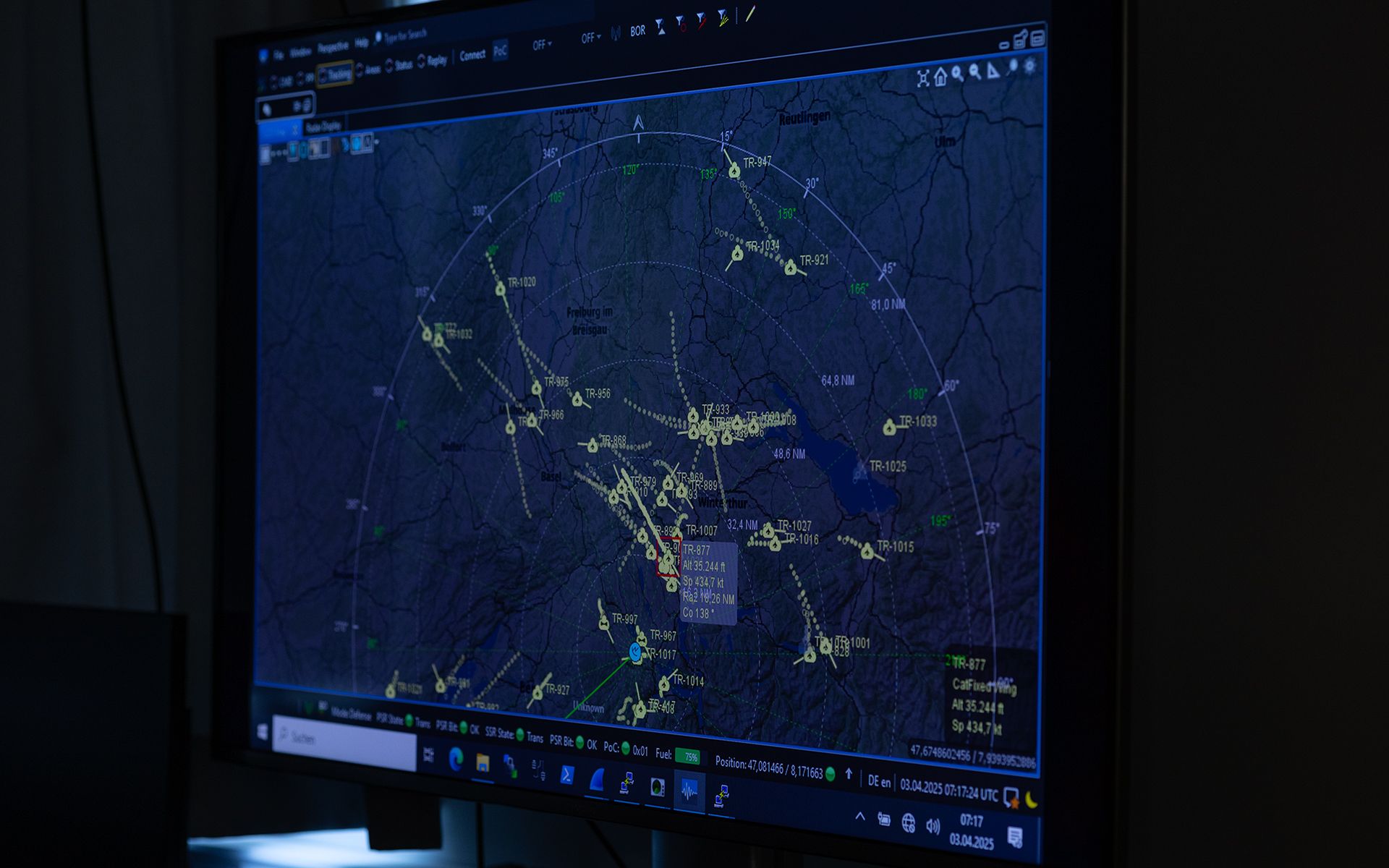 Monitor of the radar unit TRML-4D