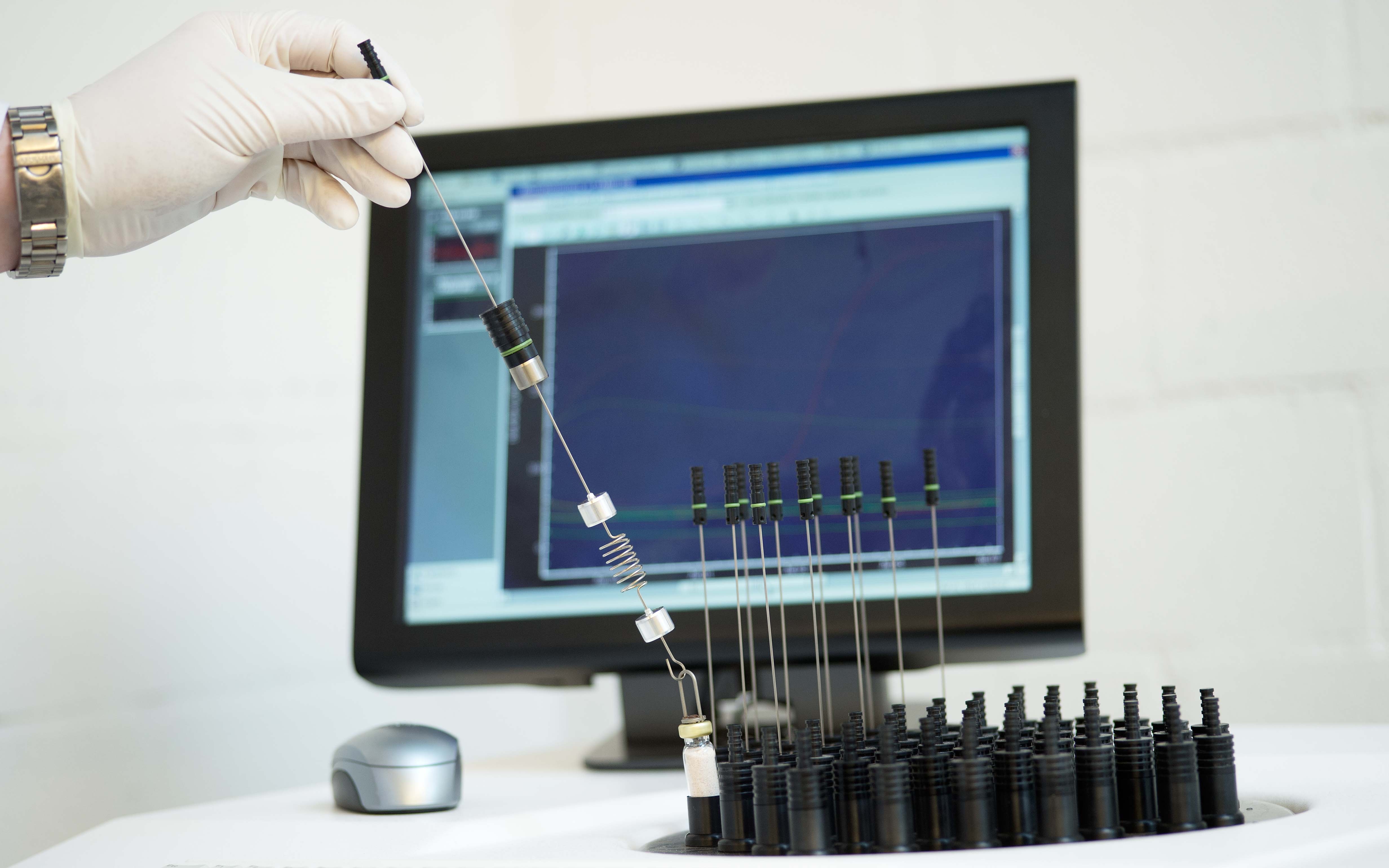 A moisture meter measures the moisture content of ammunition components