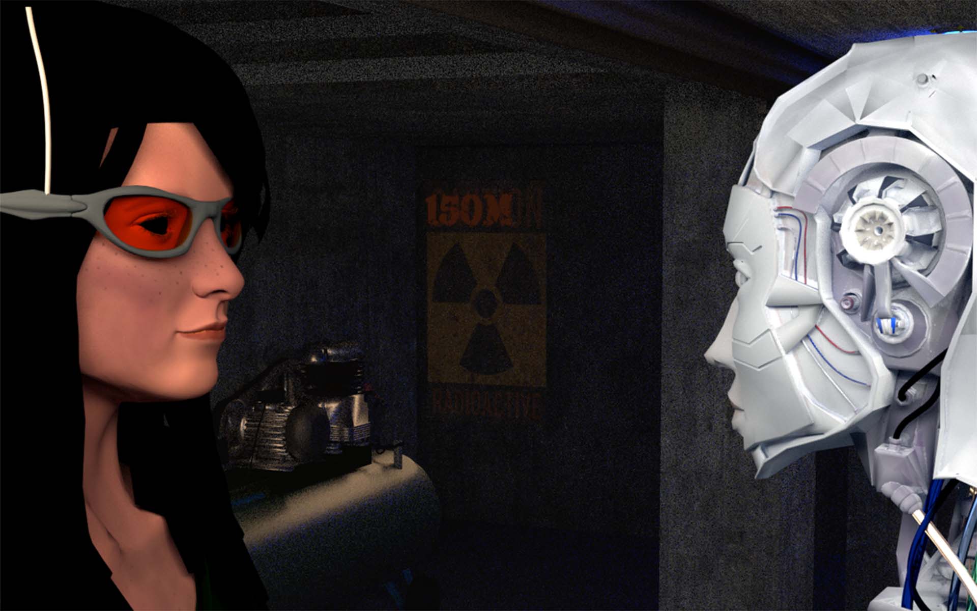 A virtual encounter between a human and a robot