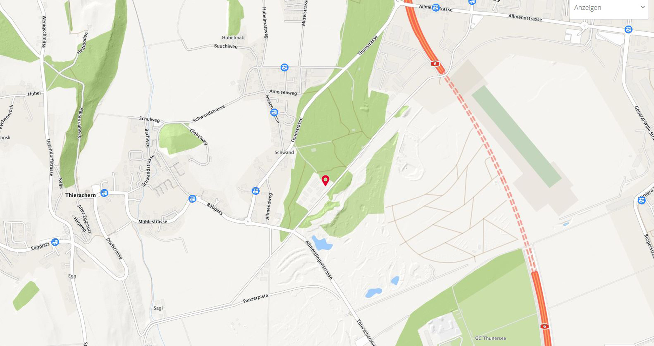 Map section Thierachern plant