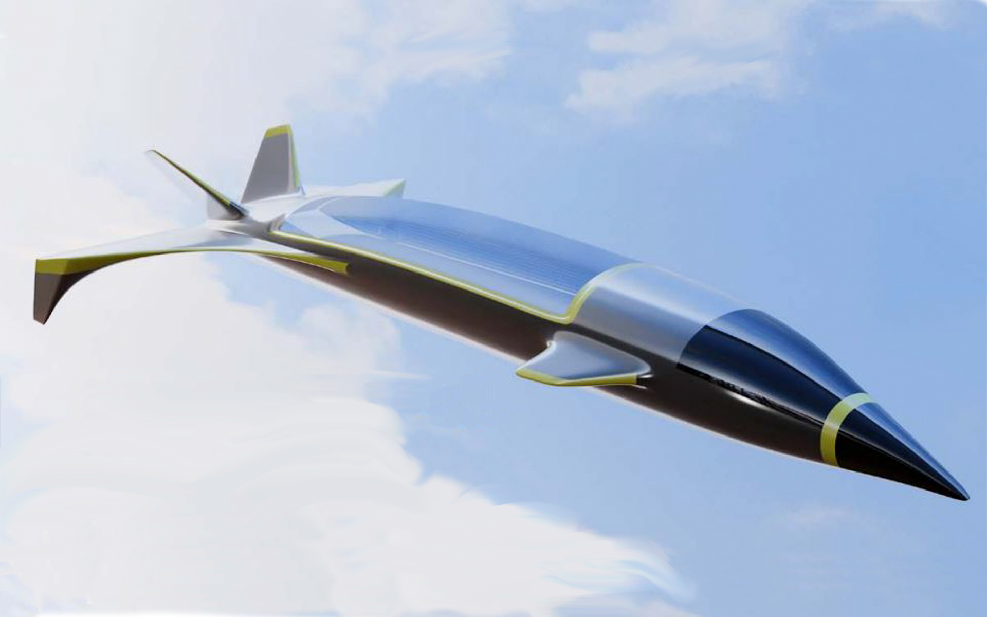 Illustration d'un missile hypersonique en plein vol