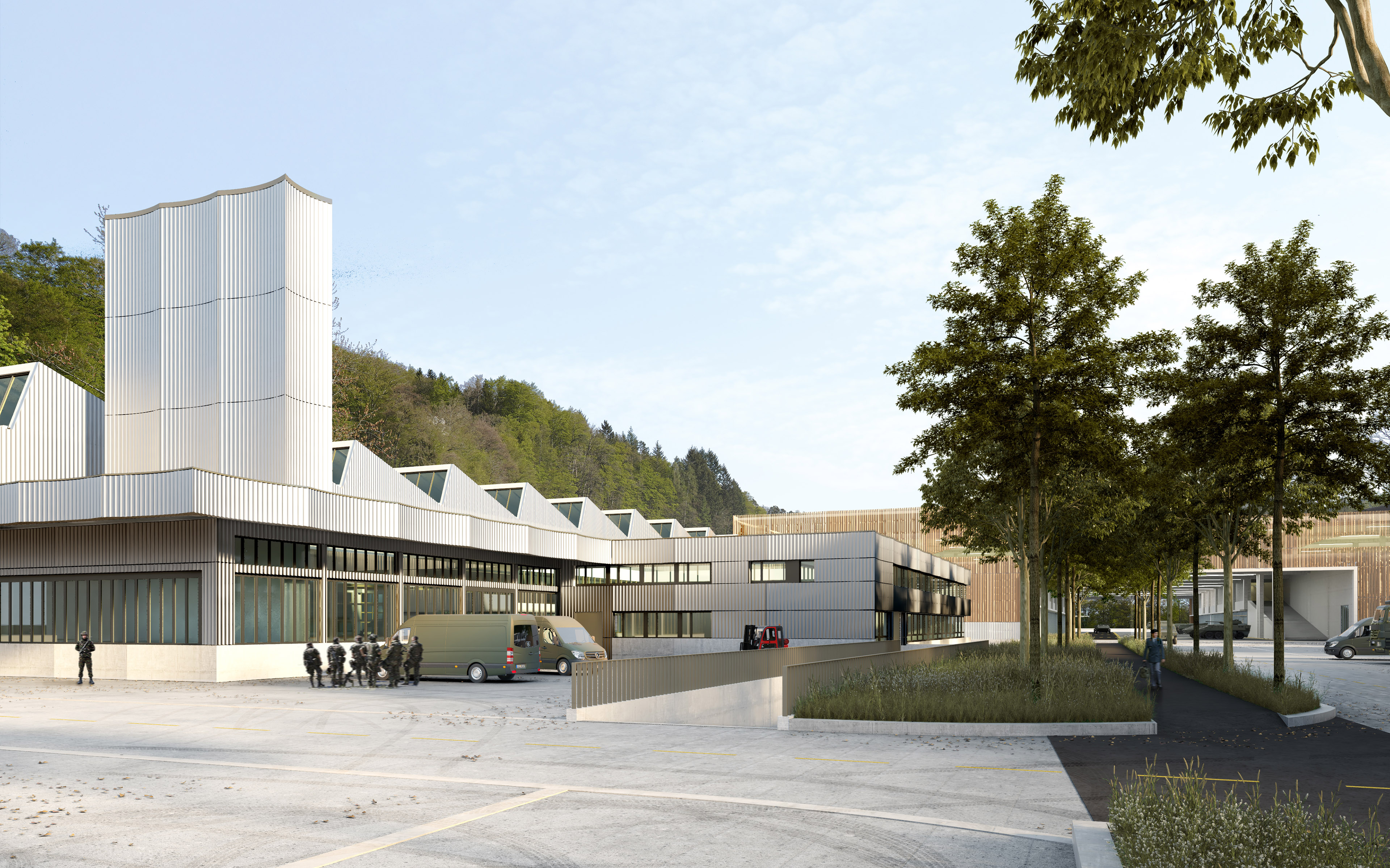 Vue de l’assainissement général du bâtiment d’ateliers