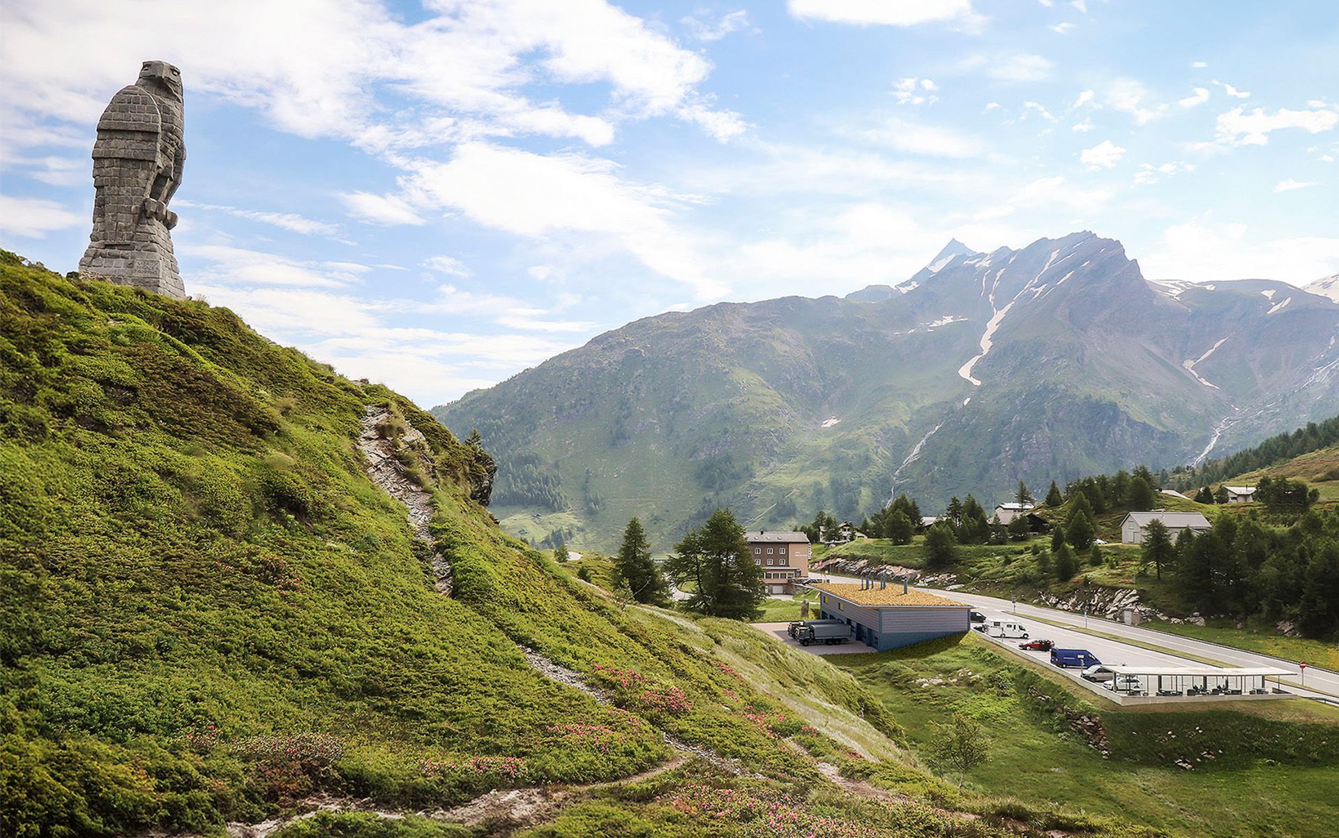 Simplon Bâtiment d'exploitation et parking