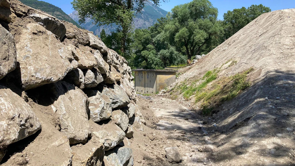 Il nuovo argine di protezione. 