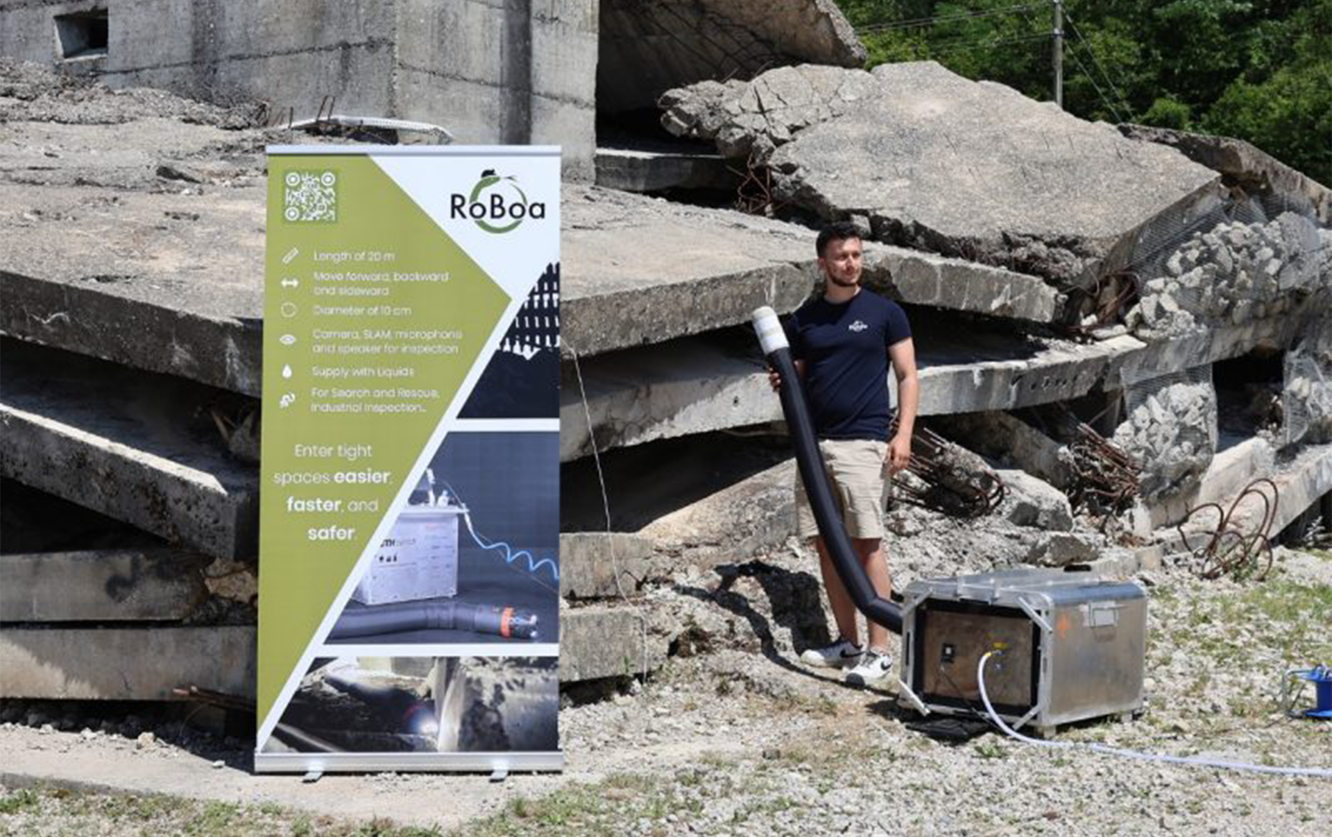 Il sistema RoBoa può essere utilizzato per prestare soccorso e assistere le persone sepolte dalle macerie