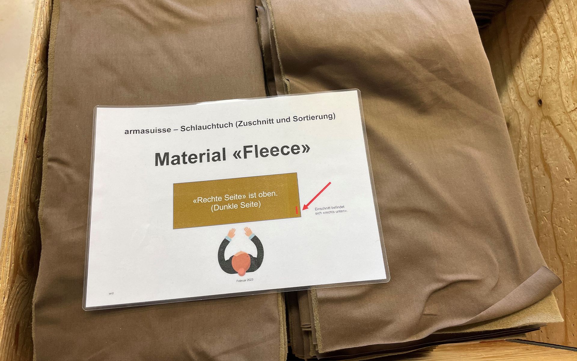 Istruzioni con parole e immagini presso la postazione di lavoro.