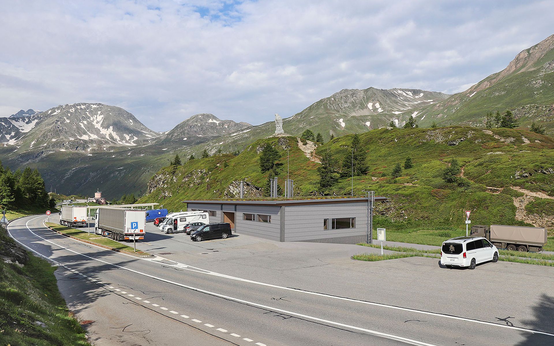 Edificio aziendale con parcheggio