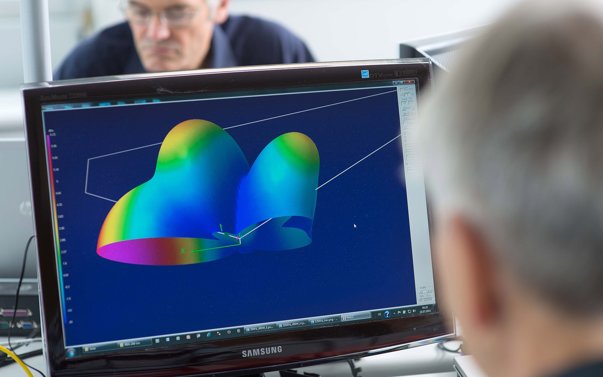 Vista di uno schermo che mostra le prestazioni dei sistemi di comunicazione