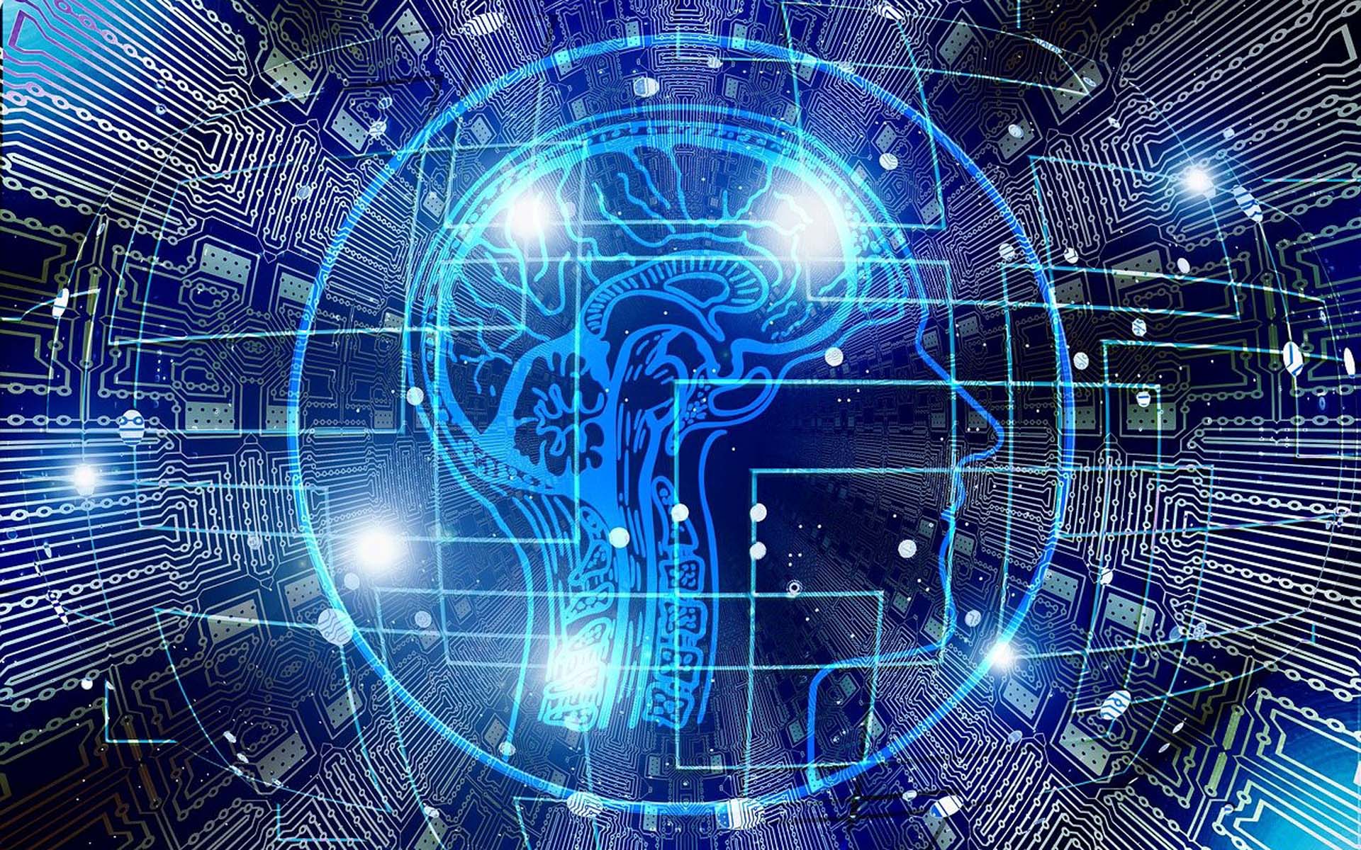 Illustrazione di un cervello cibernetico